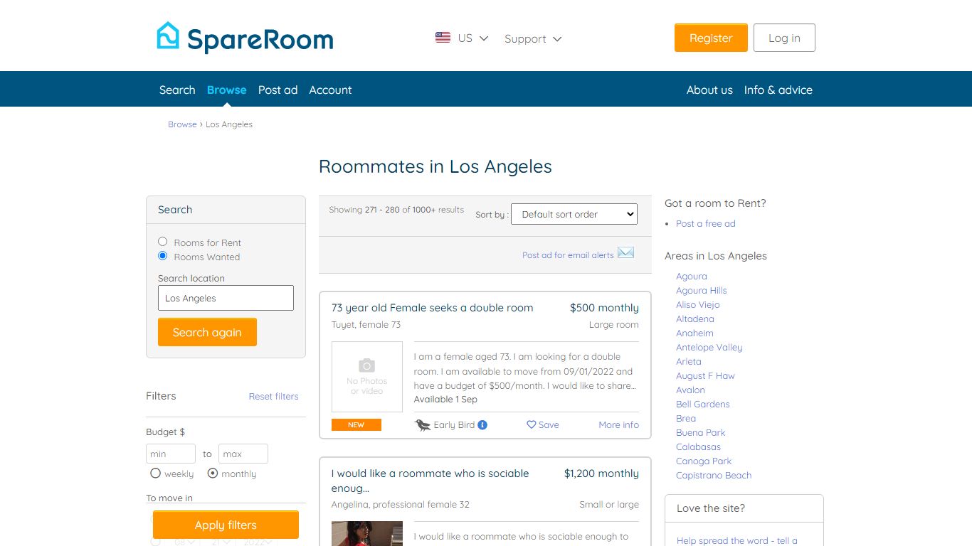 Roommate finder Los Angeles. Roommate wanted? Find roommates in Los ...