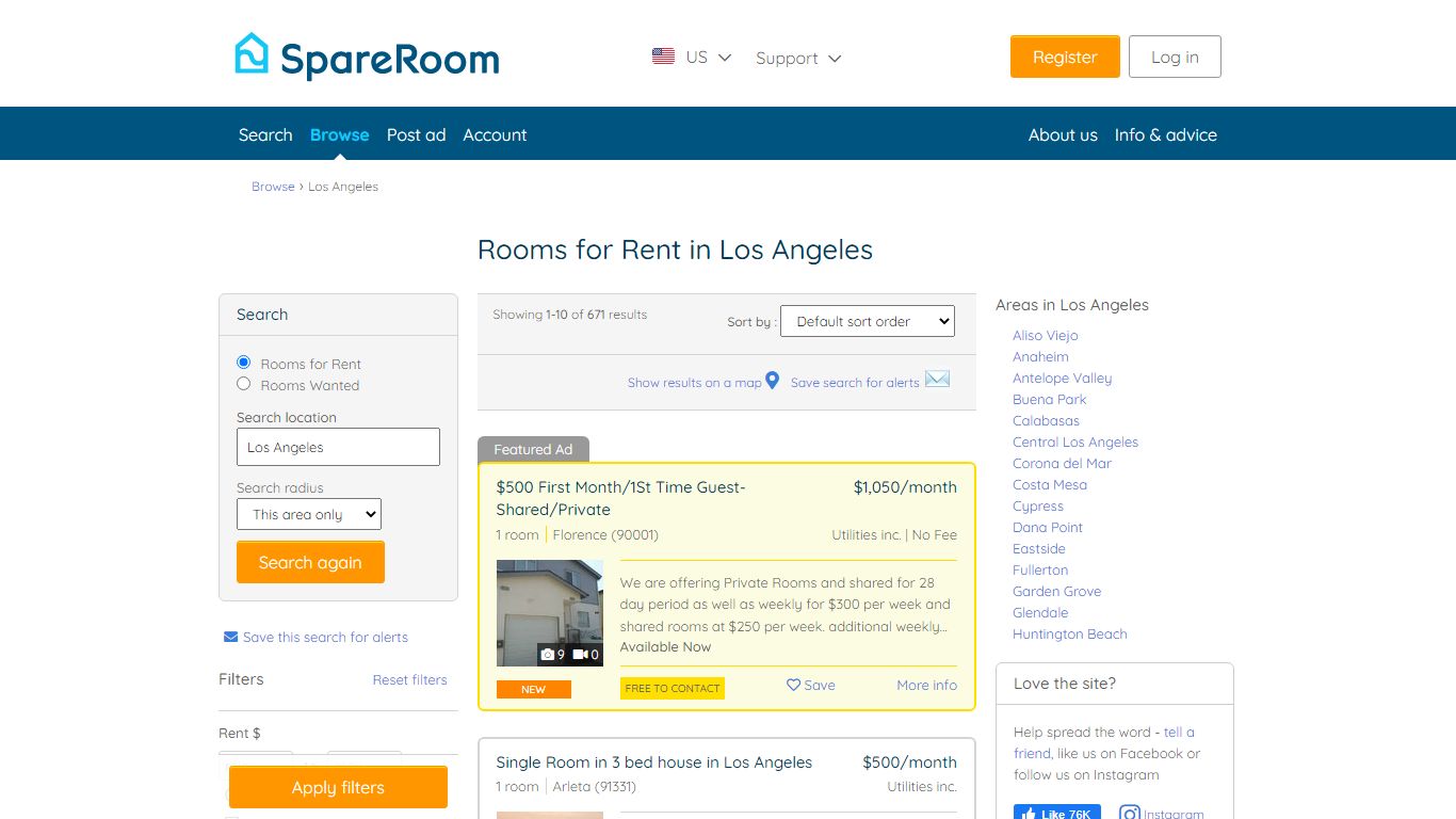 Rooms for rent in Los Angeles | SpareRoom